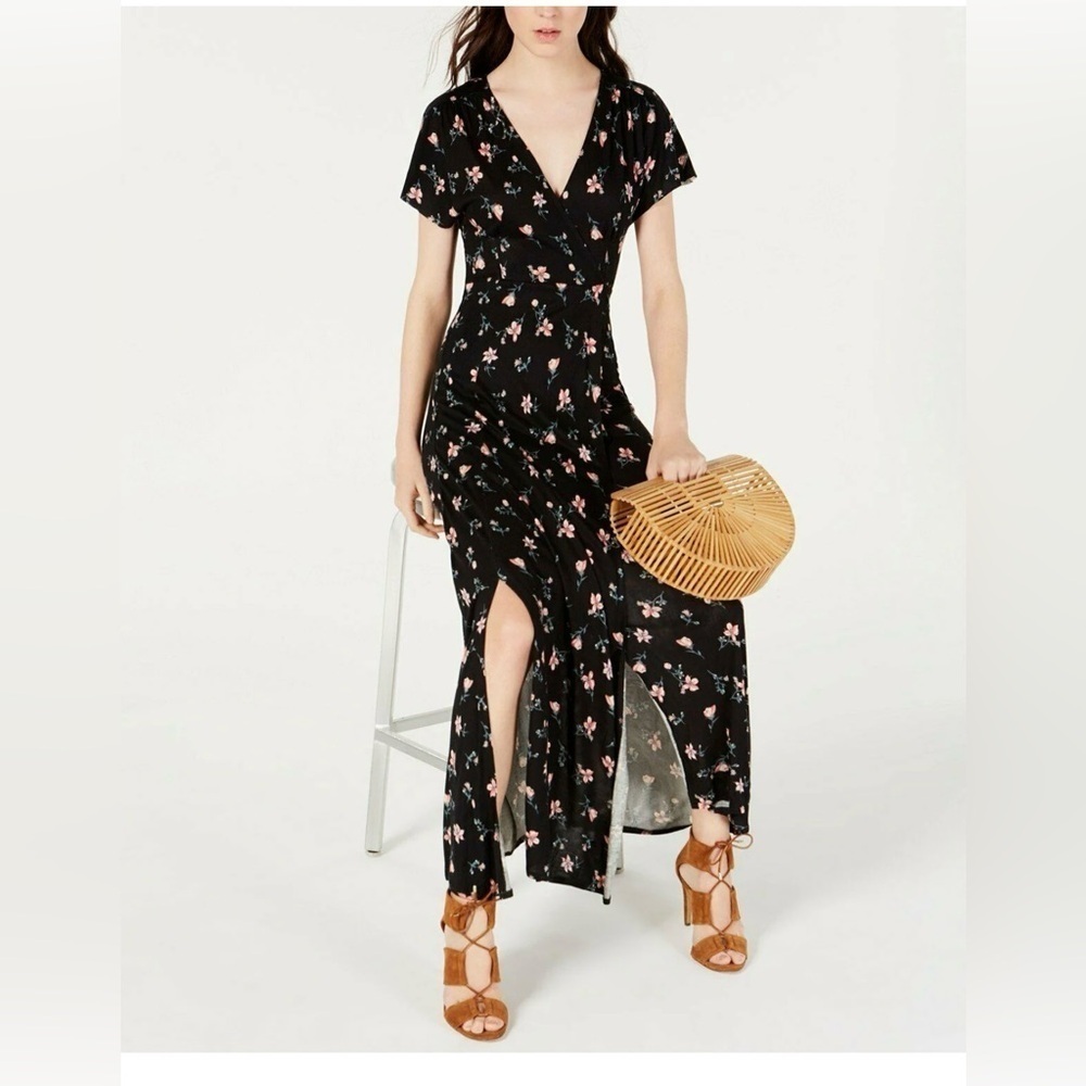 American Rag Black Floral Maxi Dress Size M